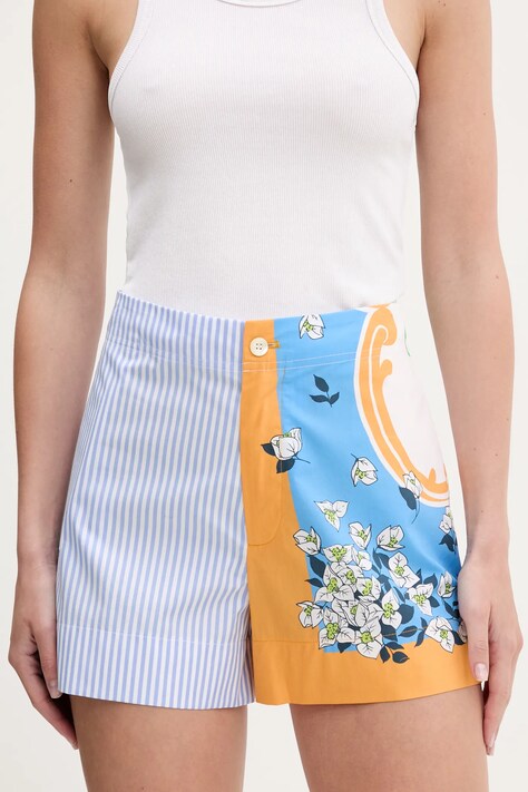 Moschino Jeans pantaloni scurți din bumbac femei, cu imprimeu, high waist, 0329 3725
