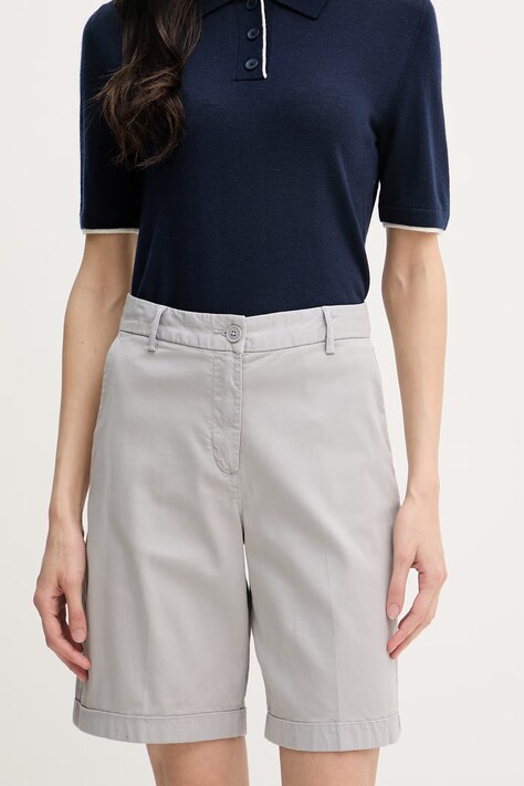 United Colors of Benetton bermude za žene sive spušteni struk 4CDRD901W