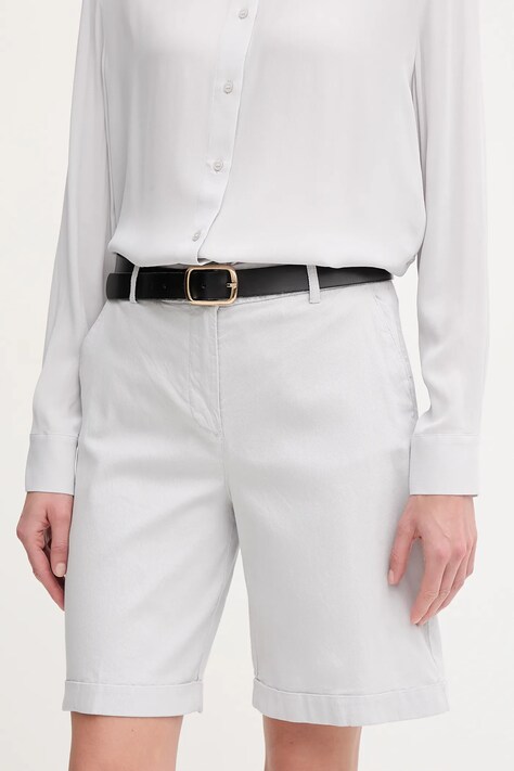 Kraťasy United Colors of Benetton dámské, šedá barva, hladké, high waist, 4CDRD901W