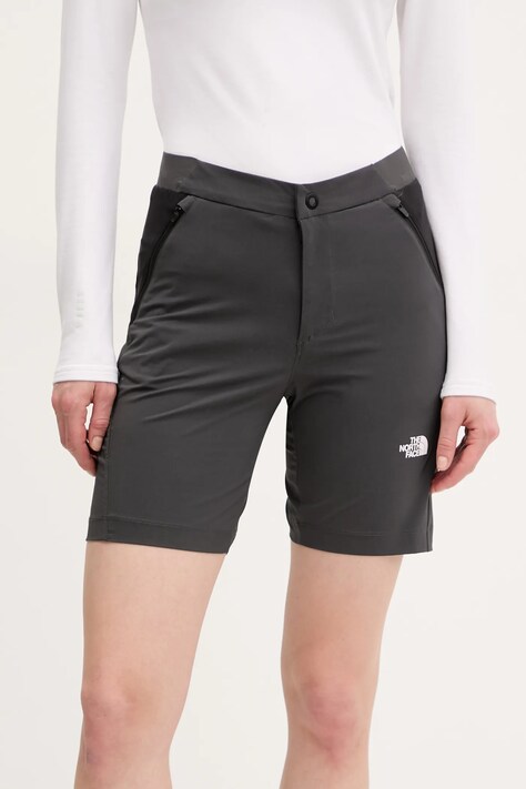 The North Face pantaloni scurți outdoor Felik Slim culoarea gri, modelator, medium waist, NF0A8BT4MN81