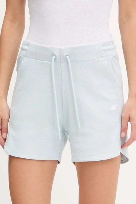 K-Way szorty damskie kolor niebieski gładkie high waist K2137SW