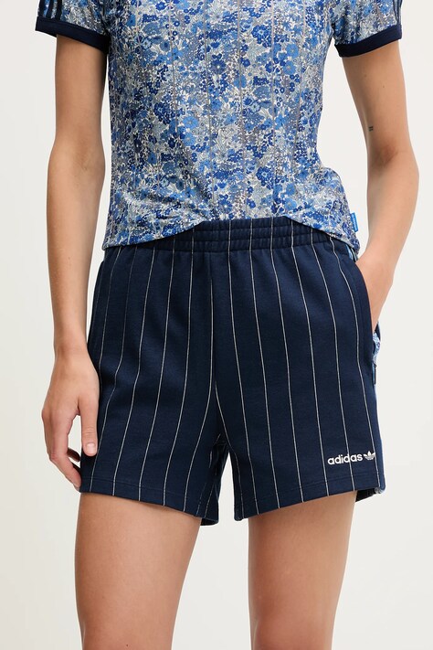 adidas Originals pantaloni scurți Liberty culoarea bleumarin, modelator, high waist, JC5309