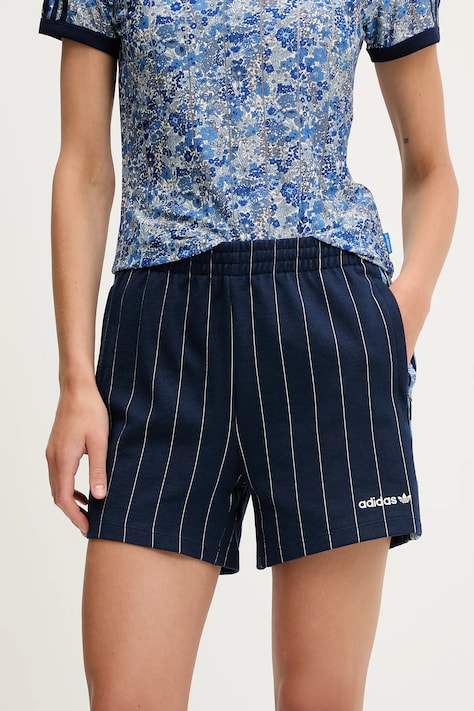 adidas Originals pantaloni scurți Liberty culoarea bleumarin, modelator, high waist, JC5309