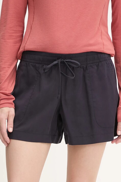 Jack Wolfskin pantaloni scurți Montero culoarea bleumarin, uni, high waist, A63889