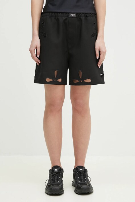 Шорты Coperni Petal Embroidered Cut-Out женские цвет чёрный с аппликацией высокая посадка COPP116F3004