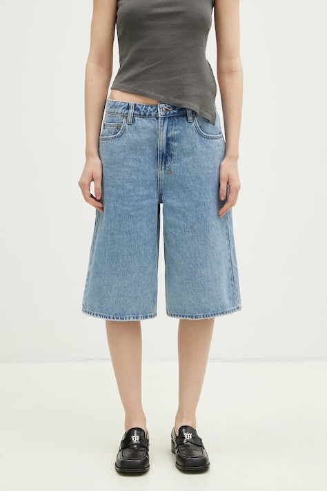 KSUBI denim shorts Low Rider women's blue color smooth WPS24WA012