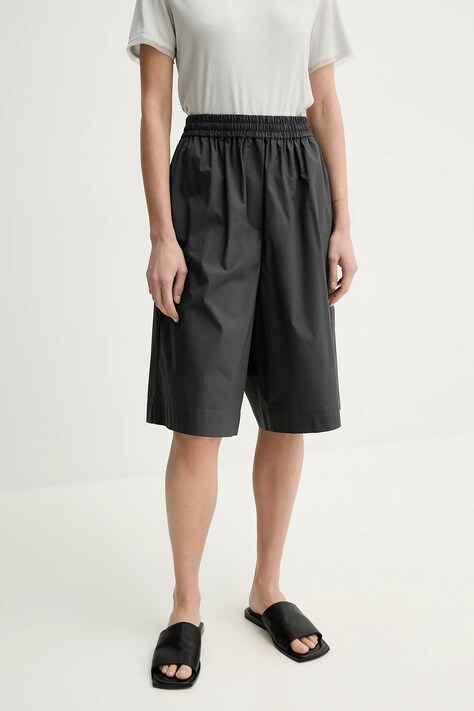 Remain pantaloni scurți femei, culoarea gri, uni, high waist, 502700847