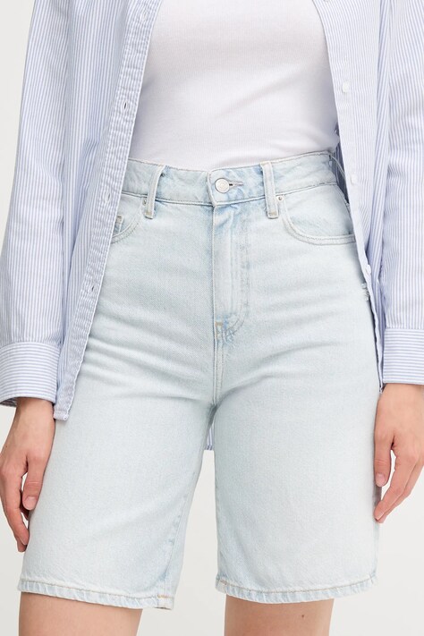 Tommy Hilfiger pantaloni scurți jeans neted, high waist, WW0WW44388