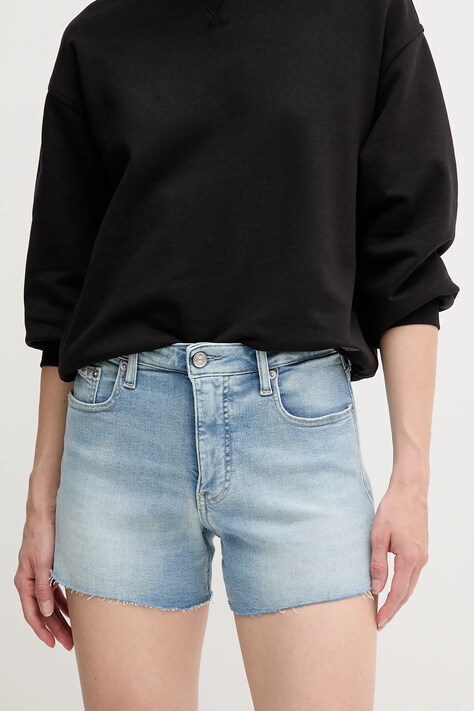 Calvin Klein Jeans pantaloni scurți jeans uni, high waist, J20J225158