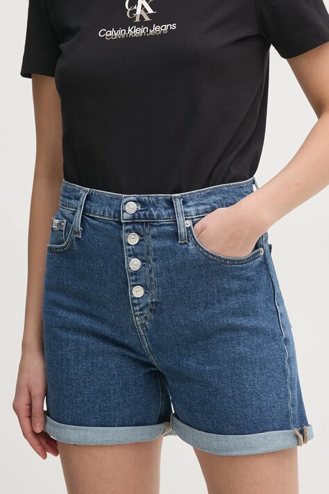 Шорты Calvin Klein Jeans женские однотонные высокая посадка J20J225512