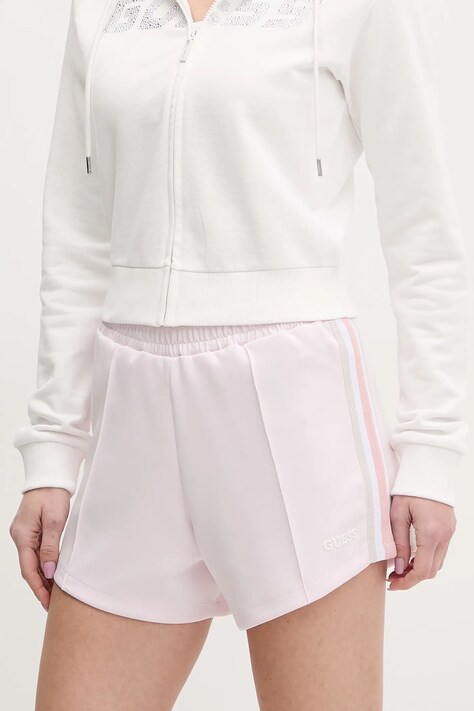 Guess pantaloncini YARROW donna colore rosa con applicazione V5GD14 KCRU2