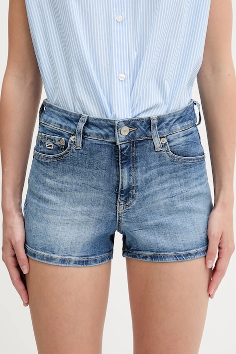Tommy Jeans pantaloni scurți din denim uni, medium waist, DW0DW20090