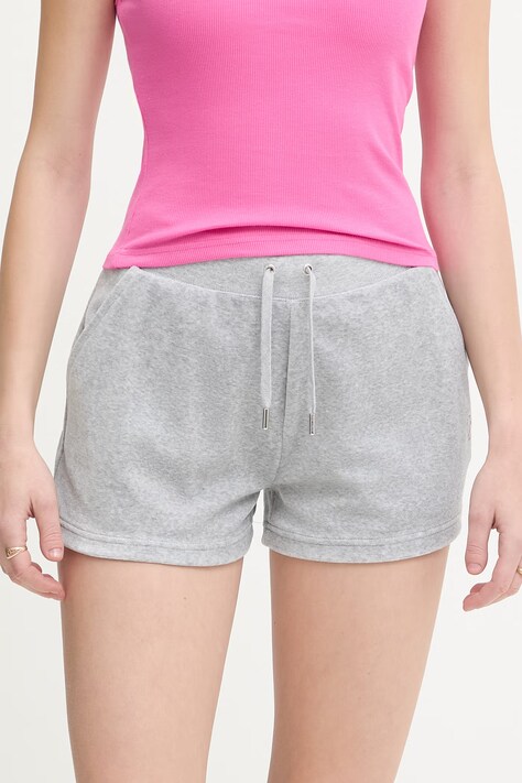 Juicy Couture teplákové šortky dámske EVE sivé regular waist JCBHS224801