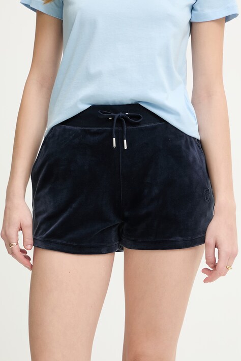 Juicy Couture teplákové šortky dámske EVE tmavomodré regular waist JCBHS224801