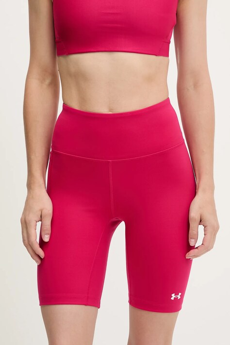 Under Armour pantaloni scurți de antrenament Motion culoarea roz, uni, medium waist, 1388646