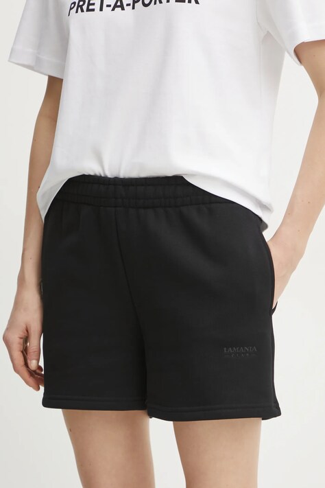 Kraťasy La Mania dámské, černá barva, hladké, high waist, DAISY