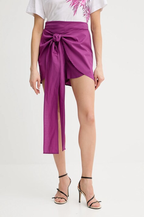 Liu Jo fustă pantaloni culoarea violet, uni, high waist, VA5071.TS330