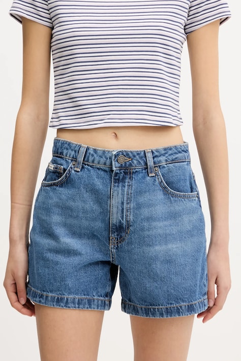 Guess Jeans pantaloni scurți jeans uni, medium waist, W5GD0S D5O13