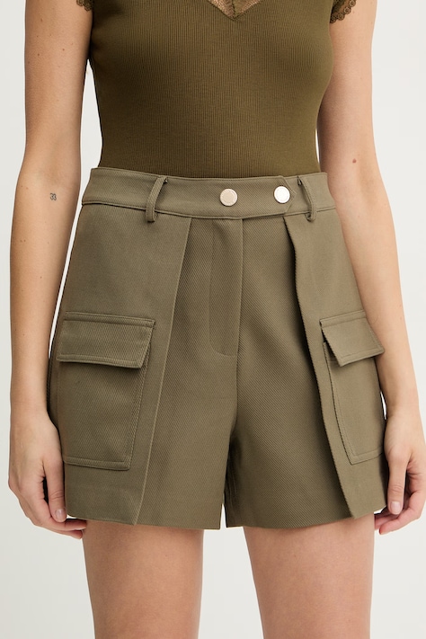 Morgan szorty eleganckie damskie z wiskozą SHONAU zielone high waist SHONAU