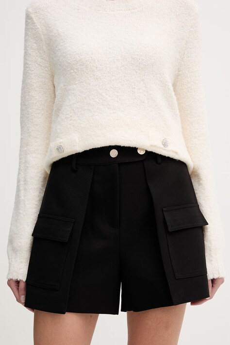 Morgan szorty SHONAU damskie kolor czarny gładkie high waist SHONAU