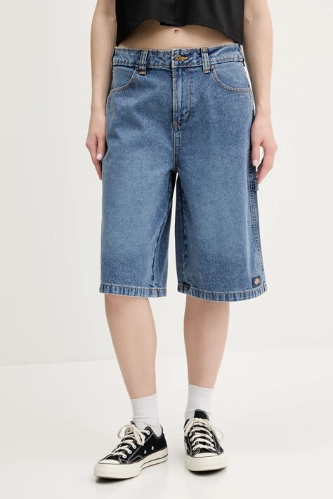 Dickies pantaloni scurți jeans uni, high waist, DK0A4Z85K211