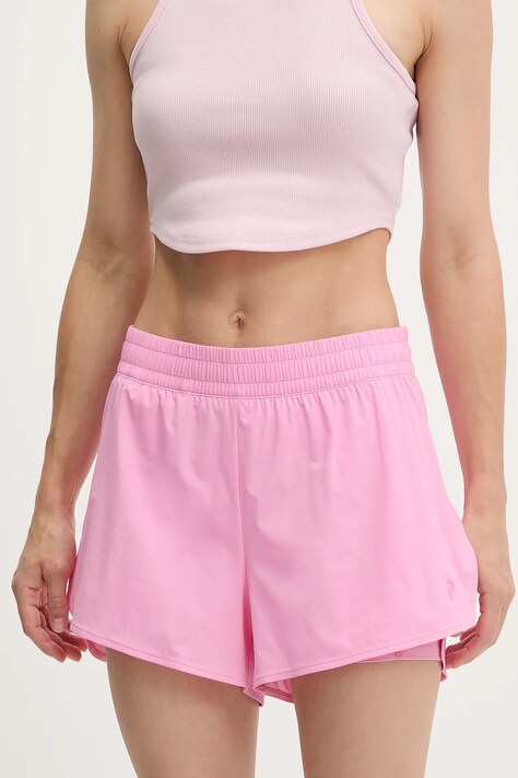 Peak Performance pantaloni scurți outdoor Light culoarea roz, uni, high waist, G80233