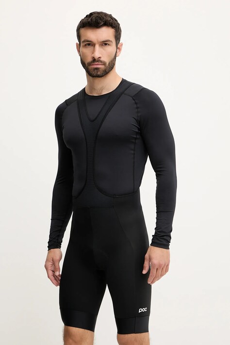 Вело къс панталон POC Cadence в черно с изчистен дизайн с висока талия 53318