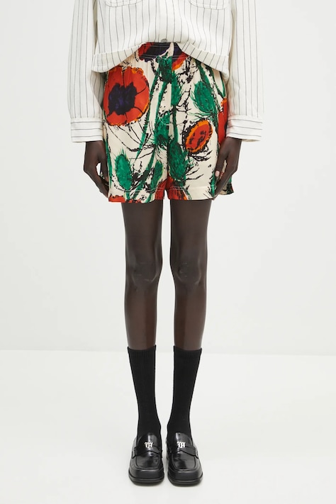 Wales Bonner szorty Ocean damskie kolor multicolor wzorzyste high waist WS25TR09.VI05.0734