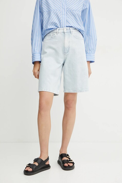 Ivy Oak pantaloni scurți jeans PIRI femei, uni, high waist, IO115209