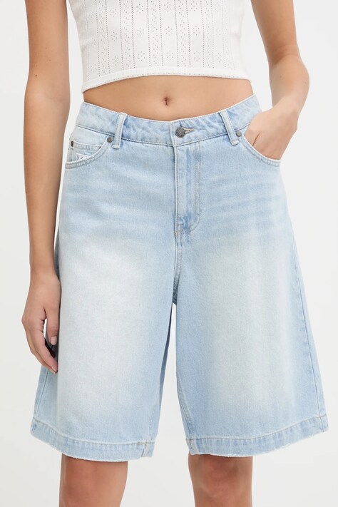 Karl Kani pantaloncini di jeans in cotone donna colore blu PD00005506