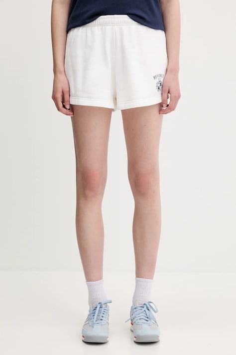 Шорты Sporty & Rich Bh Crest Soft Disco цвет белый с принтом высокая посадка SH052626256WH01