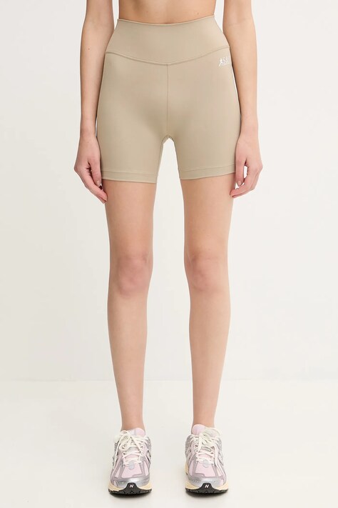 Sporty & Rich szorty Sr Runner Biker damskie kolor beżowy gładkie high waist SH003622139GY15