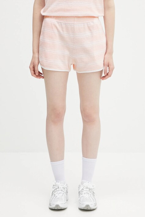 Sporty & Rich szorty bawełniane Src Terry damskie kolor różowy wzorzyste high waist SH013620302ST65