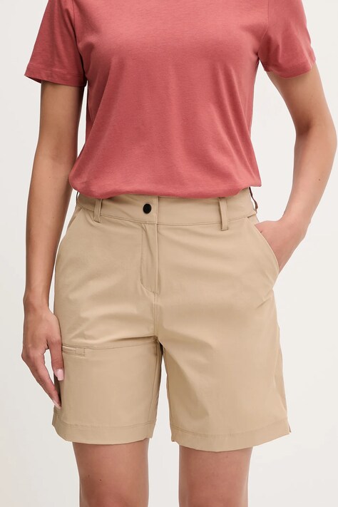 Rossignol pantaloni scurți outdoor LYCIAN culoarea bej, uni, high waist, RLNWP17