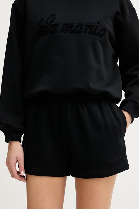 La Mania szorty dresowe damskie czarne high waist MICA