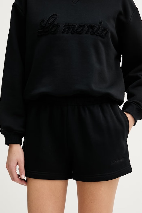La Mania szorty dresowe damskie czarne high waist MICA