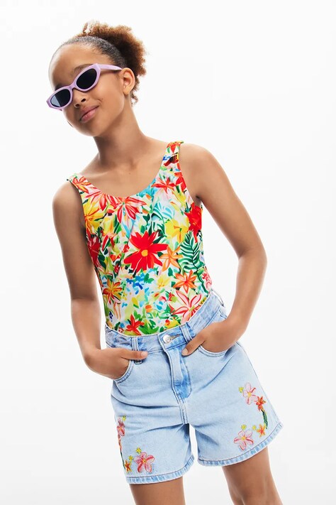 Desigual pantaloni scurti din denim pentru copii cu imprimeu, 25SGDD01