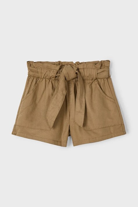 Mayoral pantaloni scurti copii culoarea maro, neted, 3202