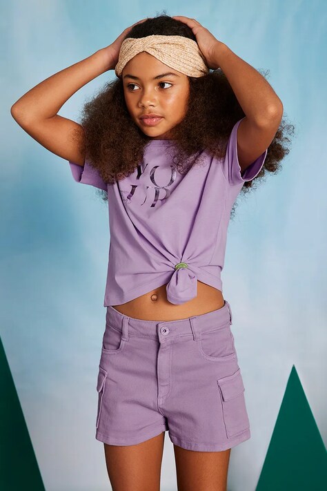 Mayoral pantaloni scurti copii culoarea violet, neted, 6218