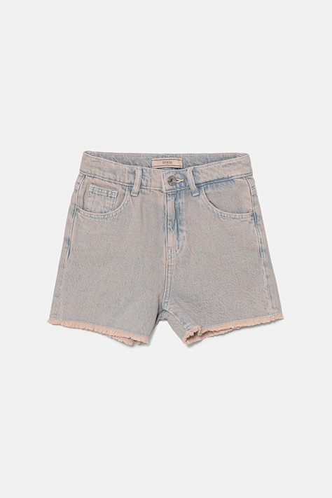 Dětské riflové kraťasy Guess fialová barva, hladké, nastavitelný pas, J5GD00 D5NI0
