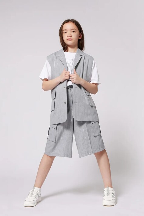 Dkny gyerek rövidnadrág szürke, sima, D62274