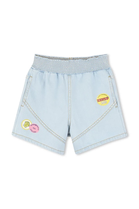 Dětské riflové kraťasy Kenzo Kids modrá barva, s potiskem, K61039