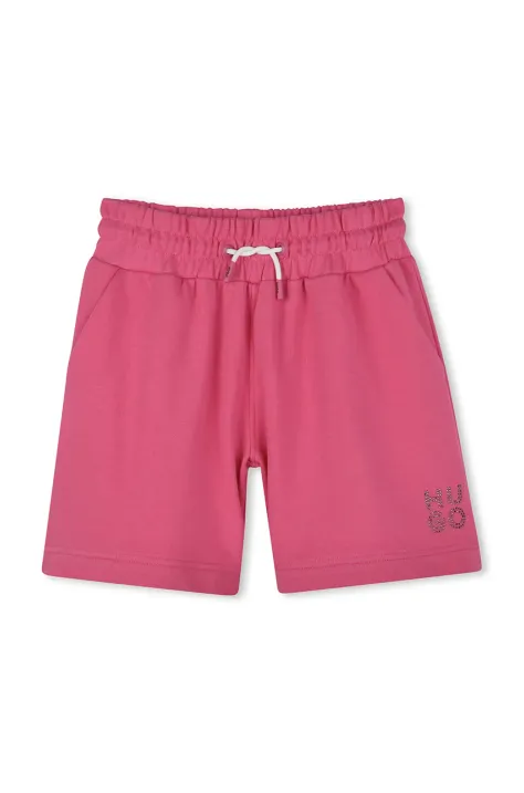 HUGO pantaloni scurti copii culoarea roz, neted, G00403