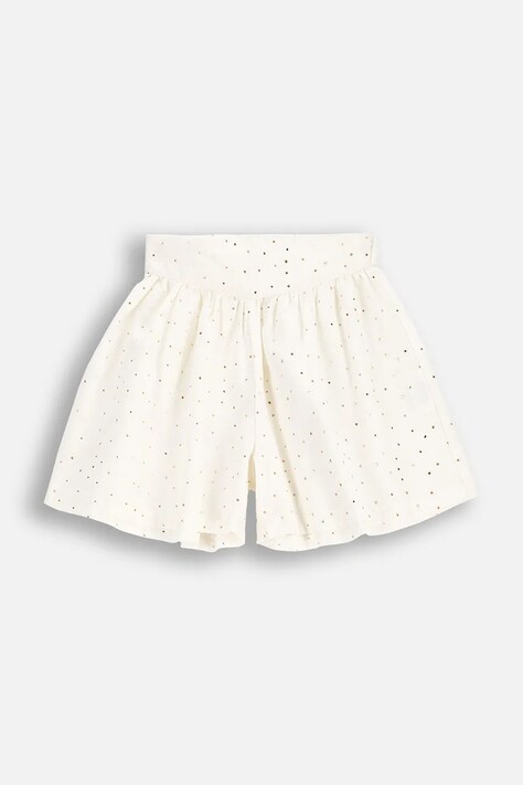 Coccodrillo pantaloni scurți culoarea alb, cu imprimeu, talie reglabila, ELEGANT JUNIOR GIRL