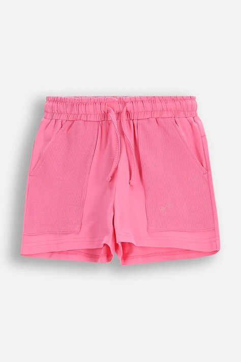 Coccodrillo szorty dziecięce kolor różowy gładkie regulowana talia FLOWER PARADISE GIRL JUNIOR