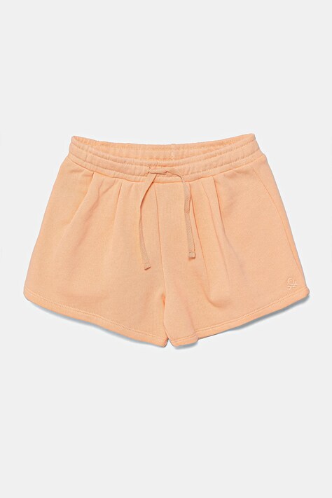 United Colors of Benetton pantaloni scurți din bumbac pentru copii culoarea portocaliu, uni, talie reglabila, 3J70G901R