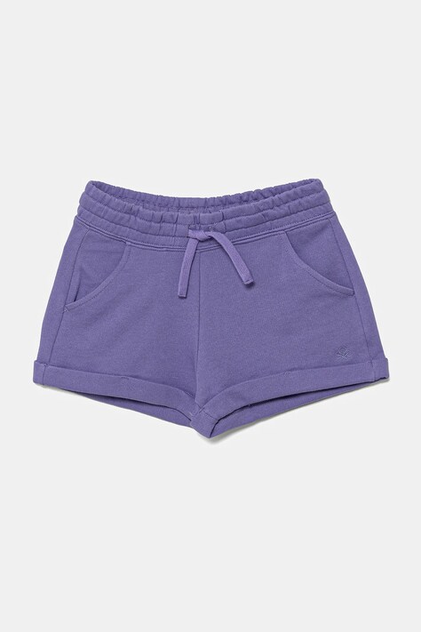 United Colors of Benetton pantaloni scurți din bumbac pentru copii culoarea violet, uni, talie reglabila, 3J68C901C