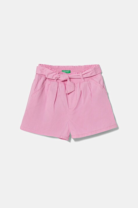 United Colors of Benetton pantaloni scurți din bumbac pentru copii culoarea roz, uni, 47RGG9030