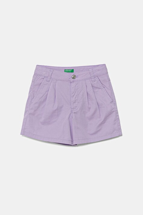 United Colors of Benetton pantaloni scurți din bumbac pentru copii culoarea violet, uni, talie reglabila, 47RGC903Y