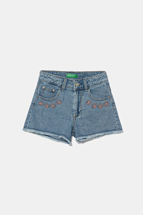 Dětské riflové kraťasy United Colors of Benetton modrá barva, 4UTPC9049